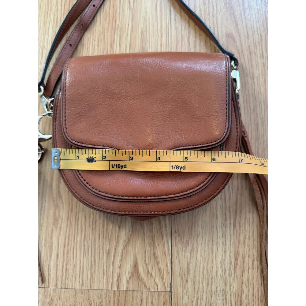 Rebecca Minkoff Brown Leather‎ Small Crossbody Bag Fringed Zipper Purse - Picture 4 of 10